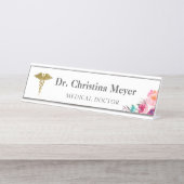 Plaque d'identification de bureau Médicale floral (Devant)