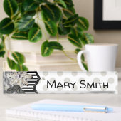 Plaque d'identification de bureau, Stripey noir