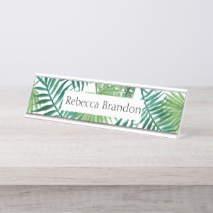 Plaque d'identification de bureau tropical moderne