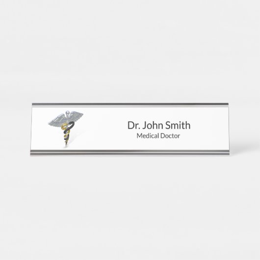 Plaque d'identification de caducée de noir de (Devant)