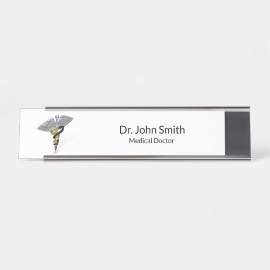 Plaque d'identification de caducée de noir de (Devant)