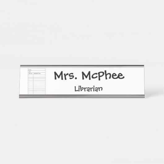 Plaque d'identification "de carte de bibliothèque" (Devant)