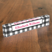 Plaque d'identification de contrôle noir et blanc (Taille)