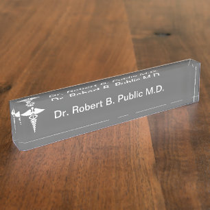 Plaque d'identification de docteur Desk de