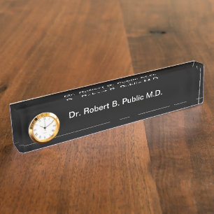 Plaque d'identification de docteur Desk de