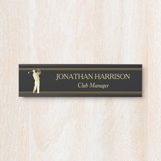 Plaque d'identification de golfeur de silhouette (Devant)