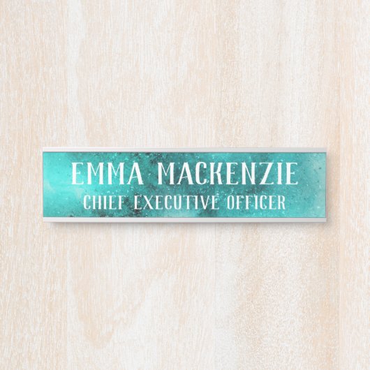 Plaque d'identification de la porte à pendage turq (Devant)