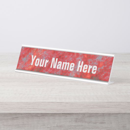 Plaque d'identification de marbre rouge de Faux (Devant)