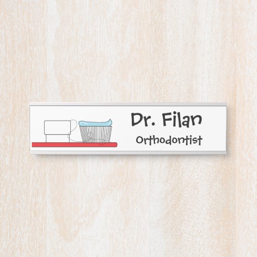 Plaque d'identification de porte de "dentiste" (Devant)