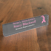 Plaque d'identification de ruban rose de cancer du (Taille)