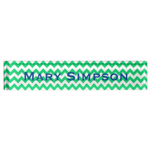 Plaque d'identification d'impression vert et blanc (Devant)