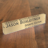 Plaque d'identification d'or acrylique élégant (Taille)