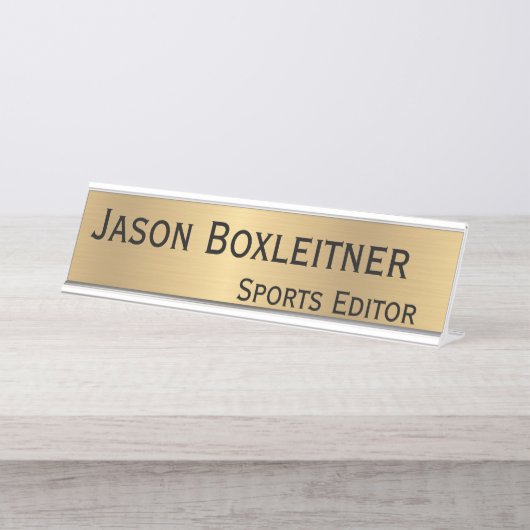 Plaque d'identification d'or élégant (Devant)