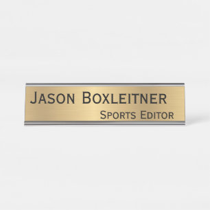 Plaque d'identification d'or élégant