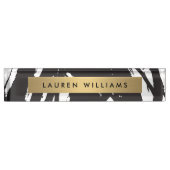 Plaque d'identification du bureau Abstraite en noi (Devant)