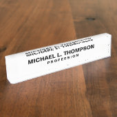 Plaque d'identification du bureau blanc (Taille)