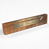 plaque d'identification du stylo à texture de bois