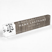 Plaque d'identification mini-procureur en bois