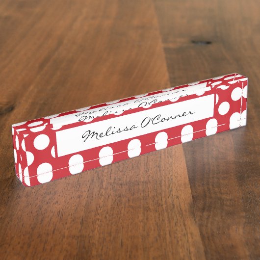 Plaque d'identification rouge et blanche de point (Taille)