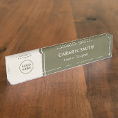 Plaque d'identification verte bureau en acrylique  (Taille)