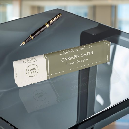 Plaque d'identification verte bureau en acrylique 