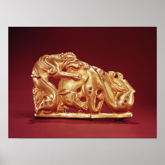 Plaque die een Griffin afschildert die een paard a Poster (Voorkant)