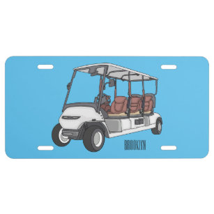 Plaque D'immatriculation Carte de golf / dessin animé en voiturette de golf