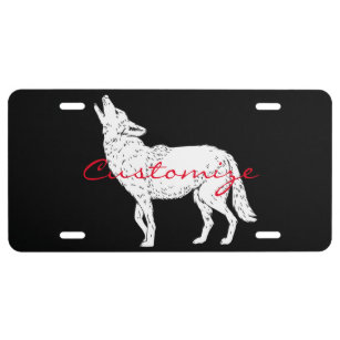 Plaque D'immatriculation Coyote hurlant Thunder_Cove