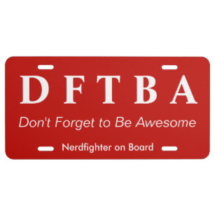 Plaque D'immatriculation DFTBA n'oublient pas d'être combat impressionnant