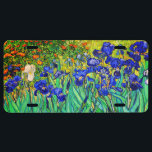 Plaque D'immatriculation Irises de Vincent Van Gogh<br><div class="desc">Vincent Van Gogh Irises . Peinte en 1889, elle est l'une des peintures qu'il a réalisées dans l'asile Saint Paul-de-Mausole à Saint-Rémy-de-Provence en France. C'est une peinture à l'huile. Cette peinture à l'huile de paysage d'art représente un champ de plantes de fleurs d'iris. Vincent Van Gogh était un artiste célèbre....</div>