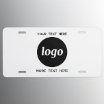 Plaque D'immatriculation Logo Simple Avec Entreprise Texte<br><div class="desc">Ajoutez votre propre logo et le choix du texte à cette conception. Supprimez le texte supérieur ou inférieur si vous préférez. Minimaliste et professionnel.</div>