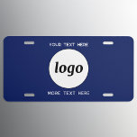 Plaque D'immatriculation Logo Simple Avec Texte Business Marine Bleu<br><div class="desc">Ajoutez votre propre logo et le choix du texte à cette conception,  et modifiez la couleur arrière - plan dans l'outil de conception. Supprimez le texte supérieur ou inférieur si vous préférez. Minimaliste et professionnel.</div>