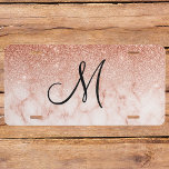 Plaque D'immatriculation Monogramme Rose Gold Parties scintillant Ombre Mar<br><div class="desc">Cette conception peut être personnalisée dans la zone fournie en modifiant la photo et/ou le texte. Vous pouvez également le customiser en cliquant sur Personnaliser ce Modèle, puis en choisissant l'option cliquer pour customiser et supprimer ou modifier la couleur de l'arrière - plan, ajouter du texte, modifier la couleur ou...</div>