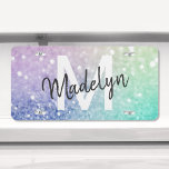 Plaque D'immatriculation Pastel Parties scintillant Bokeh ContexteGlam Eleg<br><div class="desc">Personnalisez facilement cet élégant motif de parties scintillant bokeh coloré avec votre nom et/ou monogramme personnalisés.</div>