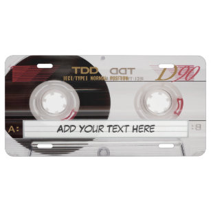 Plaque D'immatriculation rétro regard d'enregistreur à cassettes des années