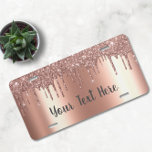 Plaque D'immatriculation Rose personnalisé Gold Parties scintillant métalli<br><div class="desc">Cette conception peut être personnalisée dans la zone fournie en modifiant la photo et/ou le texte. Vous pouvez également le customiser en cliquant sur Personnaliser ce Modèle, puis en choisissant l'option cliquer pour customiser et supprimer ou modifier la couleur de l'arrière - plan, ajouter du texte, modifier la couleur ou...</div>