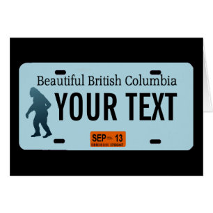 Plaque d'immatriculation Sasquatch de la Colombie-