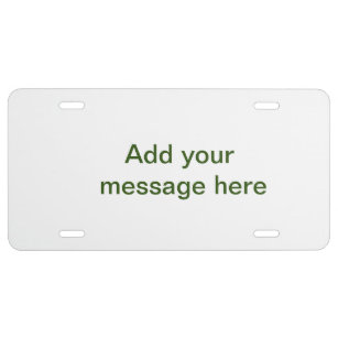 Plaque D'immatriculation Simple vert minimal ajouter votre nom de texte pho