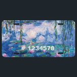 Plaque D'immatriculation Water Lilies by Claude Monet<br><div class="desc">Water Lys par Claude Monet. Visitez mon magasin pour un design plus intéressant et plus de choix de couleurs => zazzle.com/iwheels*</div>