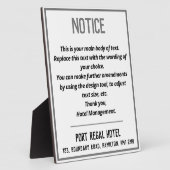 Plaque d'indication de la réception ou de la chamb (Côté)