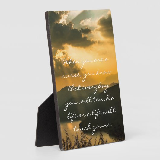 Plaque d'infirmière avec devis inspirant (Côté)