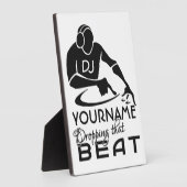 Plaque DJ personnalisée couleur et monogramme (Côté)