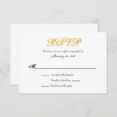 Plaque d'or blanc simple Mariage Cartes RSVP (Devant / Derrière)