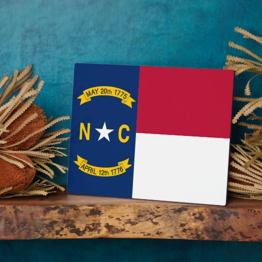 Plaque drapeau de l'État de Caroline du Nord (Côté)