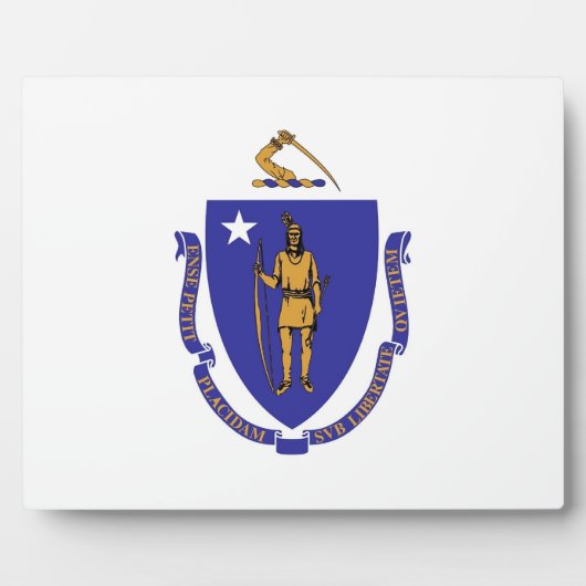 Plaque Drapeau D'État Du Massachusetts (Devant)