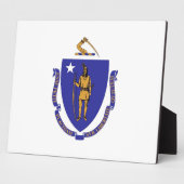 Plaque Drapeau D'État Du Massachusetts (Côté)