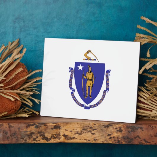 Plaque Drapeau D'État Du Massachusetts (Côté)