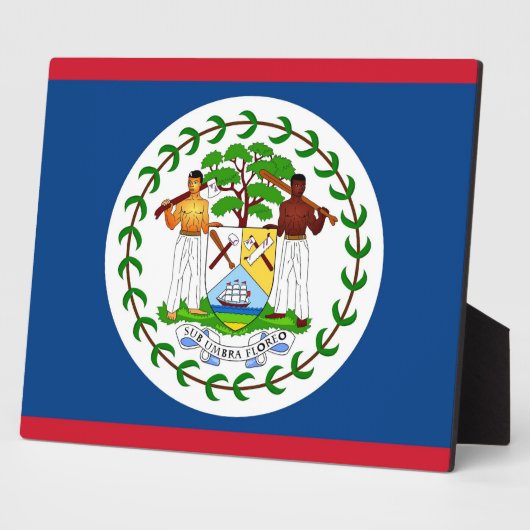Plaque drapeau du Belize (Côté)