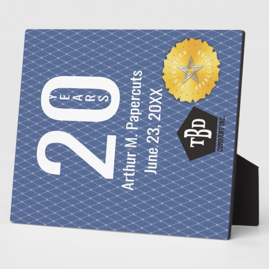 Plaque du 20e anniversaire de l'employé (Côté)