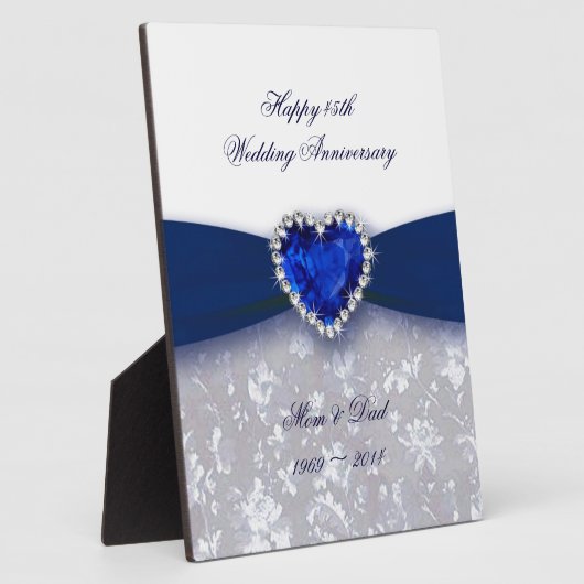 Plaque du 45e anniversaire du Mariage Damask (Côté)